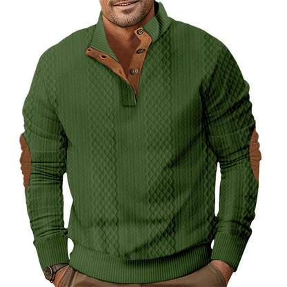 Men's stylish knit sweater with innovative collar and elegant contrast details Skorter