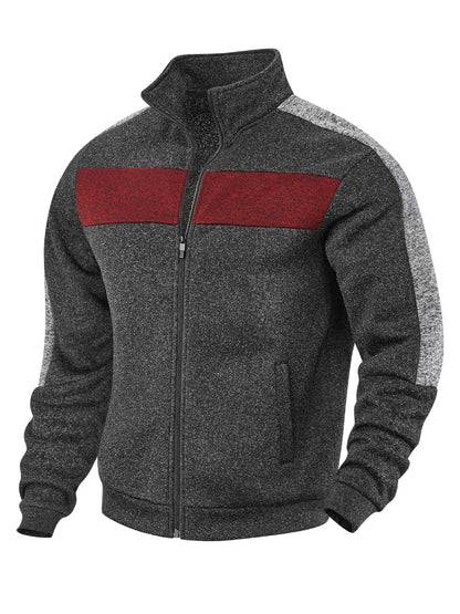 Men's sporty fleece jacket with high collar and reflective accents Skorter
