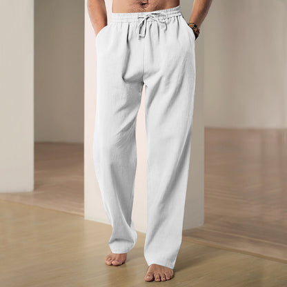 Mens Comfortable Summer Leisure Pants with Elastic Waistband Skorter