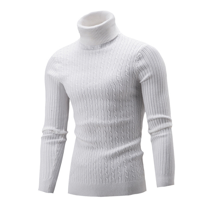 Men's turtleneck sweater in classic rib pattern Skorter
