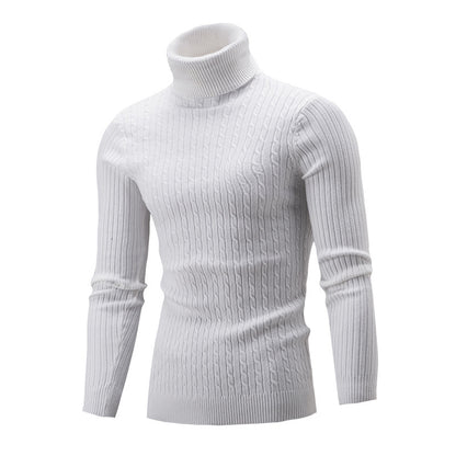 Men's turtleneck sweater in classic rib pattern Skorter