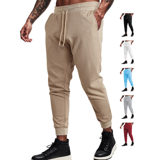 Men's Sporty Waffle Structure Jogging Pants Skorter