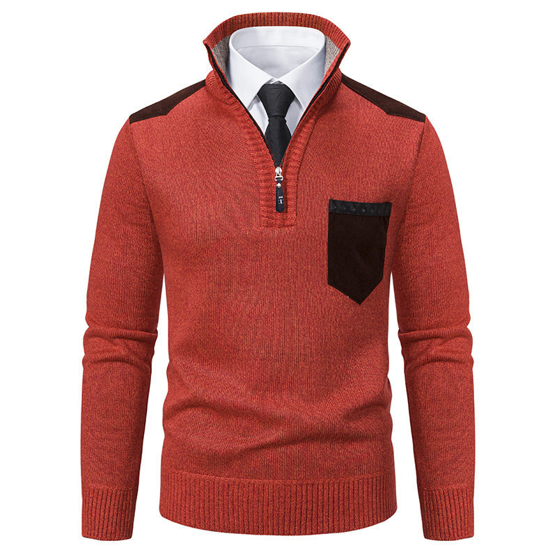 Men's stylish sweater with high collar and zipper Skorter
