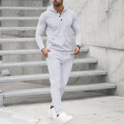 Men's stylish leisure hooded set with practical pockets Skorter