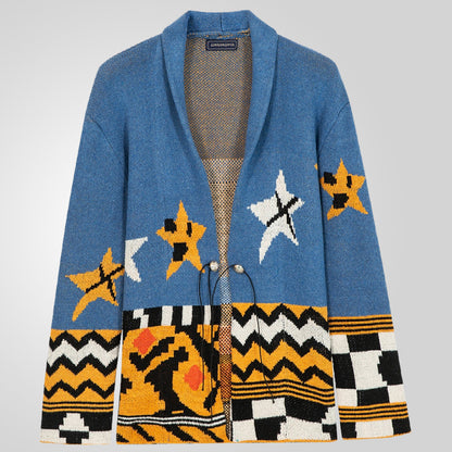 Men's cardigan with detailed handcrafted work Skorter