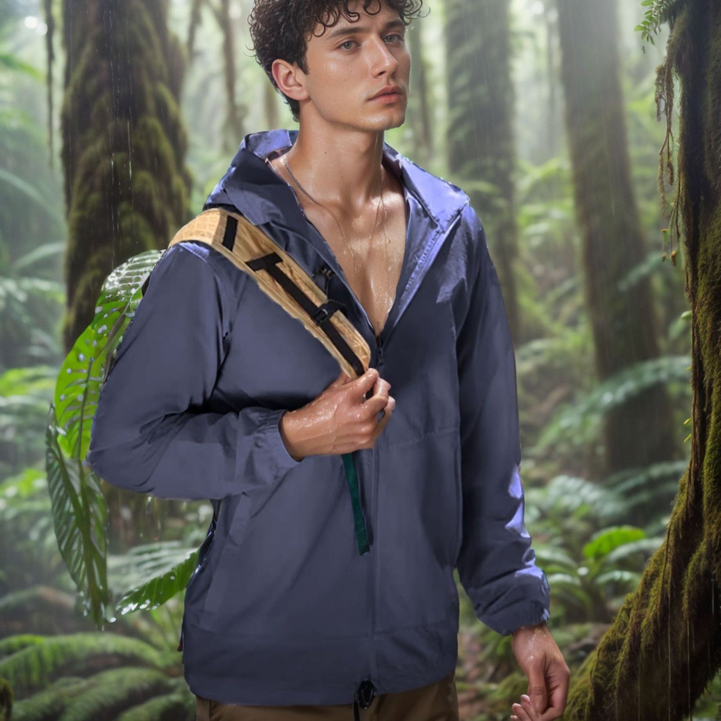 Men's weatherproof utility jacket with adjustable hood system Skorter