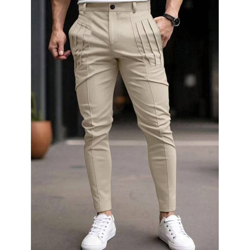 Men's stylish Slim-Fit suit trousers with pleated design Skorter