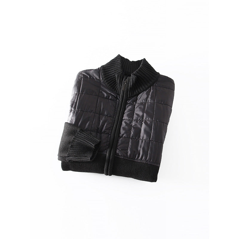 Men's Cardigan with Innovative Quilted Detail and Practical Pockets Skorter