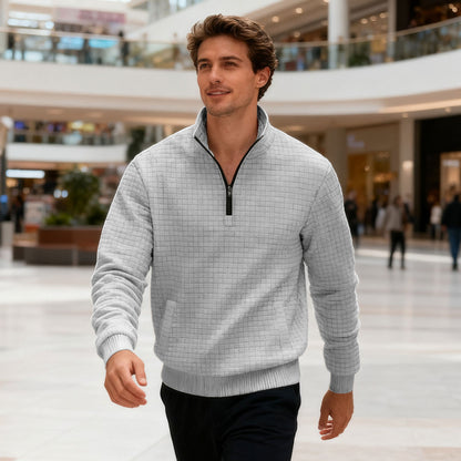Men's sporty sweater with half-high closed collar Skorter