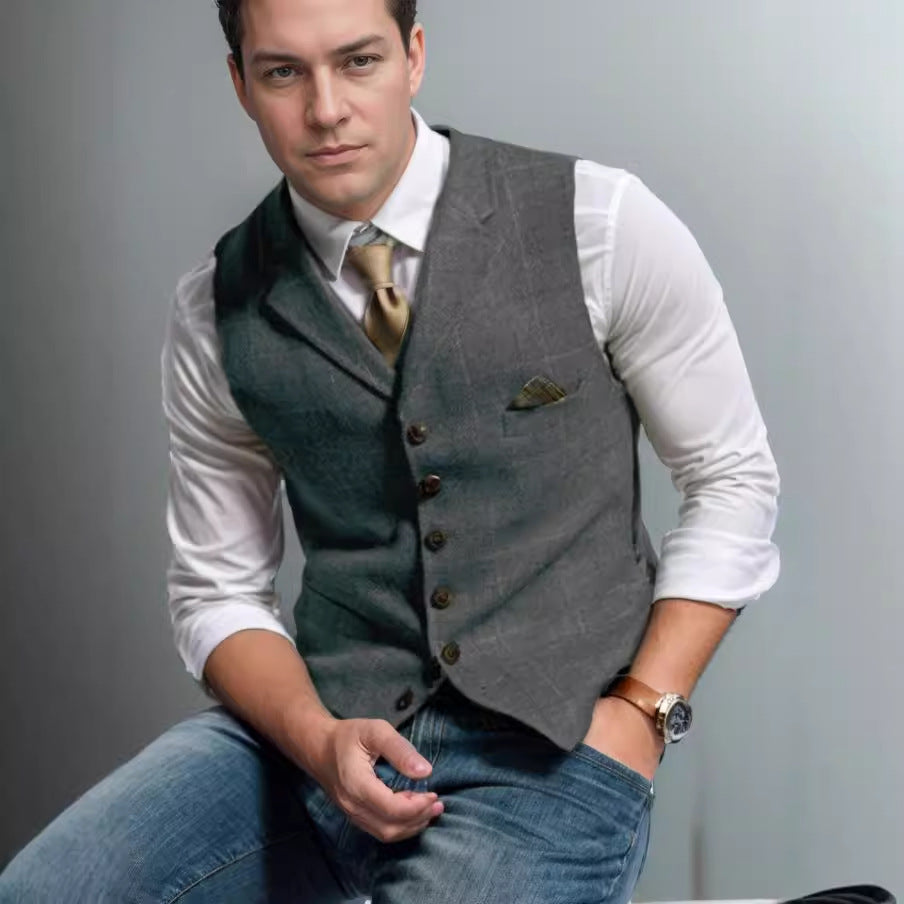 Men's stylish elegant vest with fine fabric Skorter