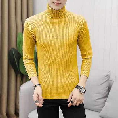 Men's Stand Collar Sweater made of Ribbed Knit Skorter