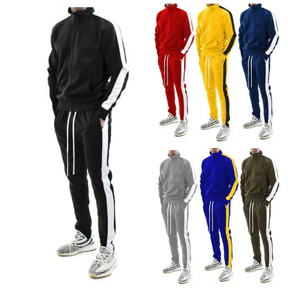 Men's sporty tracksuit with full zip and contrast stripes Skorter