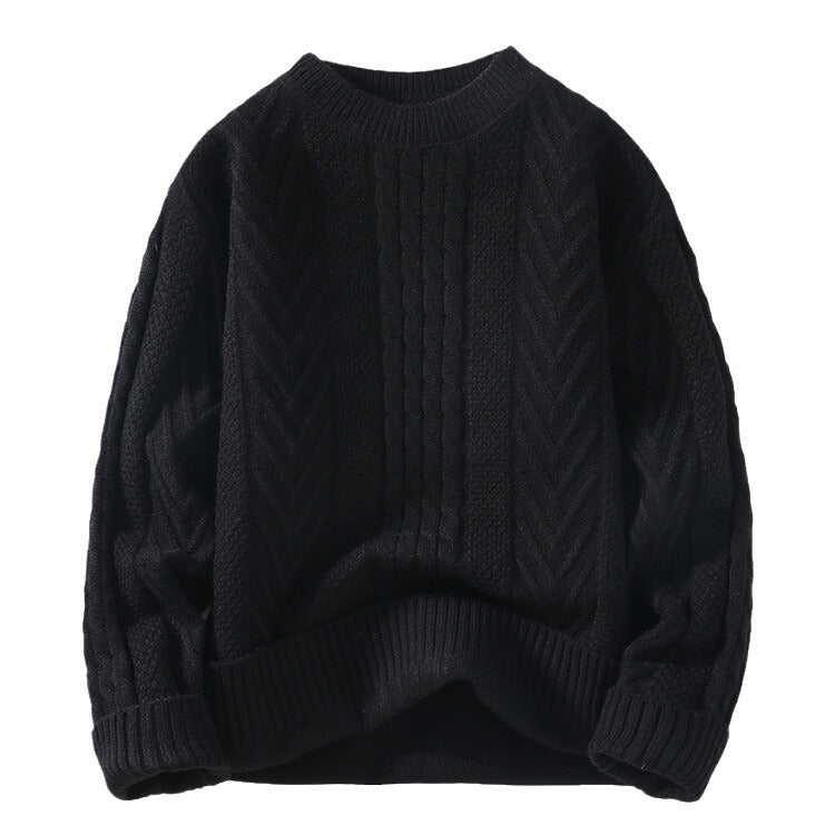 Men's chunky knit sweater with cable pattern and casual cut Skorter