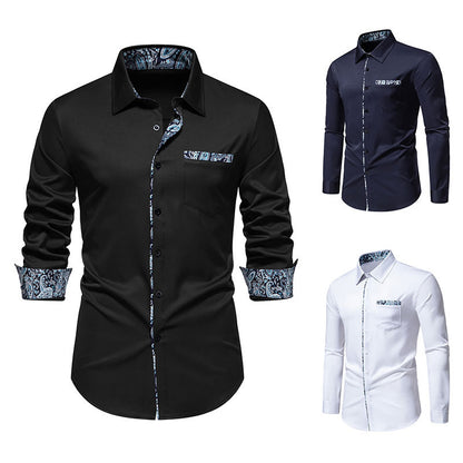 Men's Long Sleeve Shirt with Modern Paisley Design Skorter