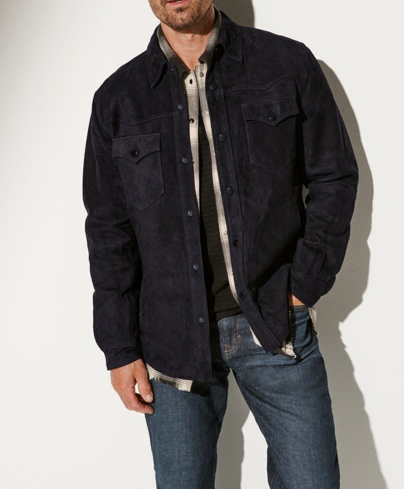 Men's suede jacket in a modern cut with practical pockets Skorter