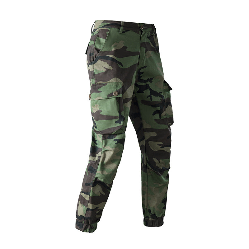 Men's Cargo Pants with Elastic Waist and Numerous Multifunctional Pockets Skorter
