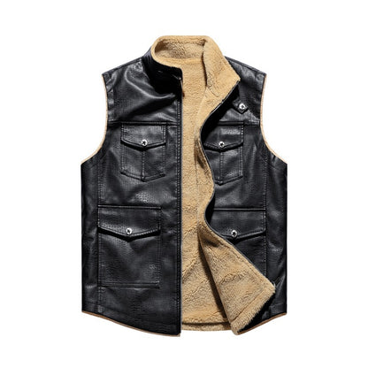 Men's vest in casual style with warm lining by Skorter