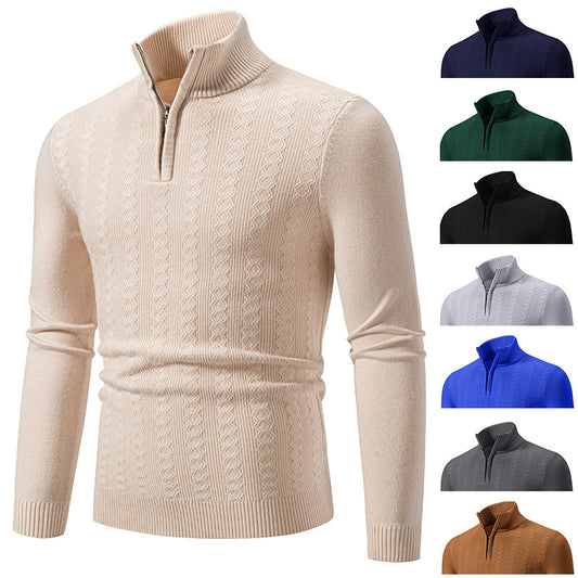 Men's sweater with stand-up collar and zipper Skorter