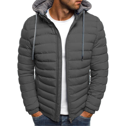 Men's padded transitional jacket with hood and sporty design Skorter