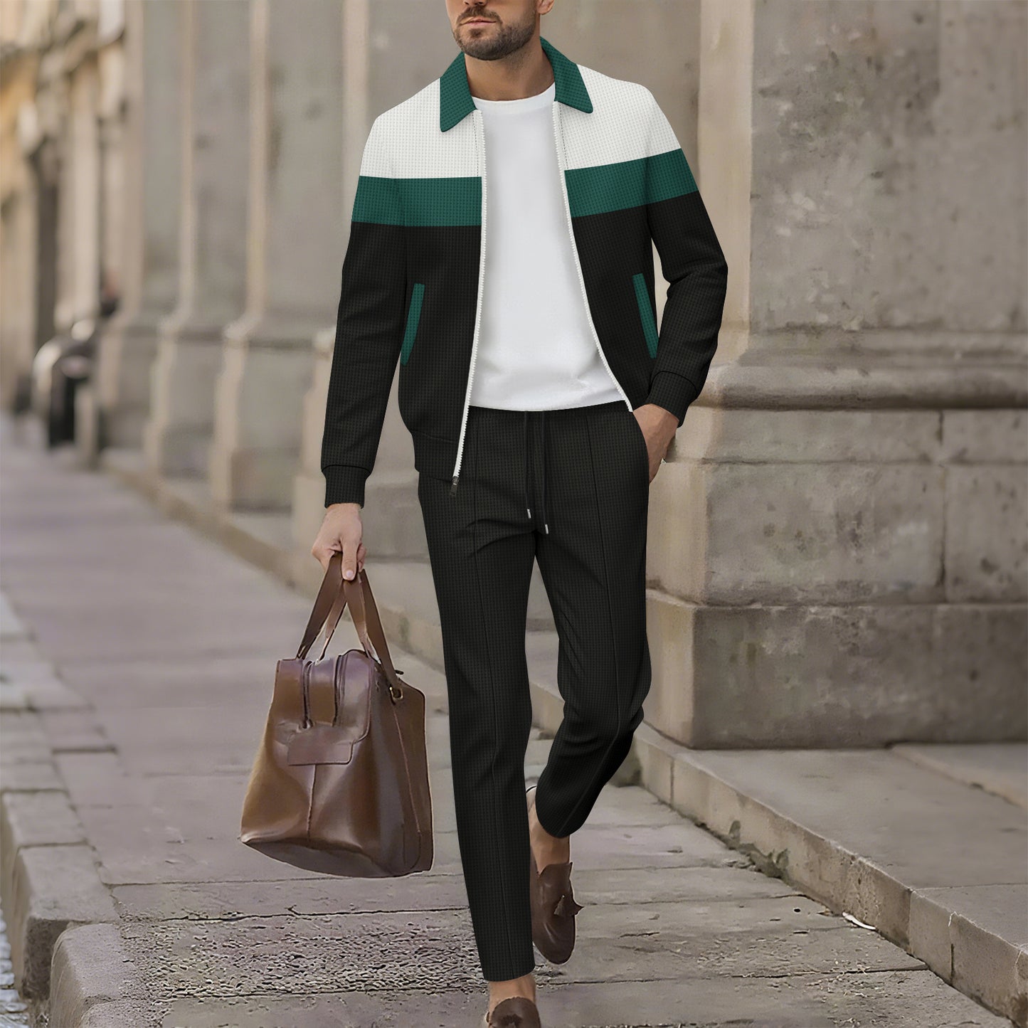 Men's sporty tracksuit set with breathable material and functional pockets Skorter