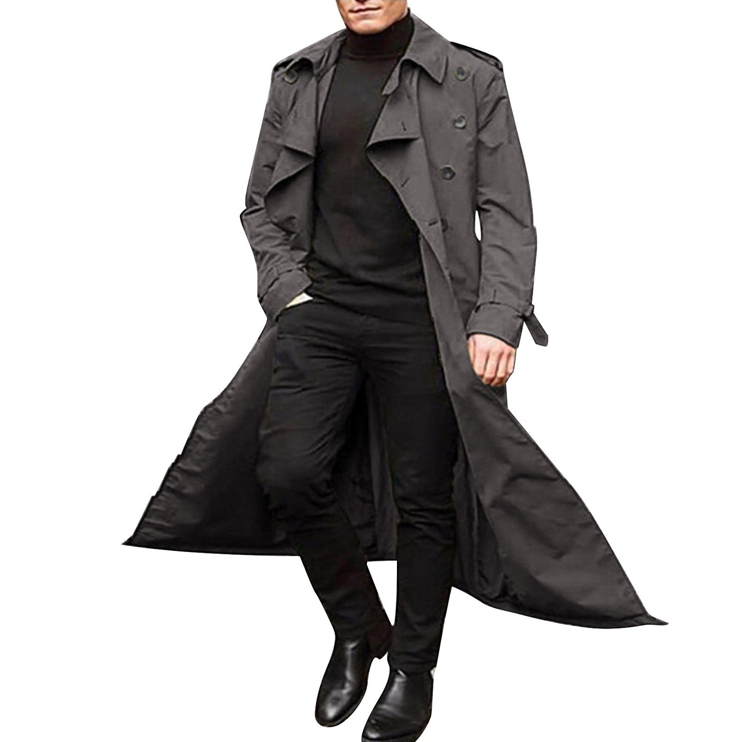 Men's elegant trench coat with double button placket Skorter