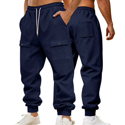 Men's cargo joggers with elastic waistband and functional pockets Skorter