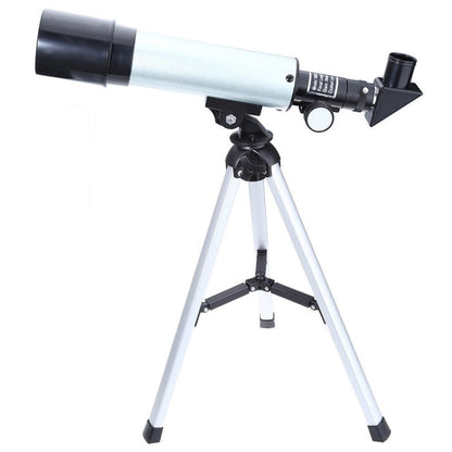 Skorter | F36050 Portable Professional High Definition High Times Espace Astronomical Telescope Spotting Scope with Aluminum Alloy Tripod(Silver)
