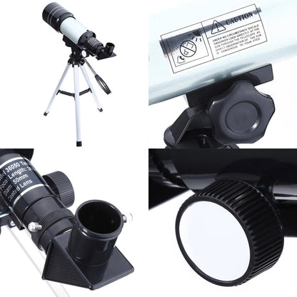 Skorter | F36050 Portable Professional High Definition High Times Espace Astronomical Telescope Spotting Scope with Aluminum Alloy Tripod(Silver)