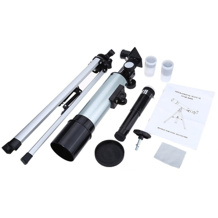 Skorter | F36050 Portable Professional High Definition High Times Espace Astronomical Telescope Spotting Scope with Aluminum Alloy Tripod(Silver)
