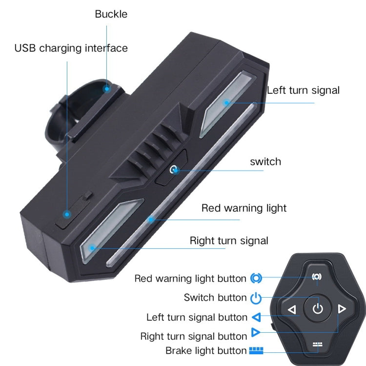 Skorter | IPX4 85LM Waterproof USB Bicycle Turn Signal Light Rear Light Taillight with Remote Control