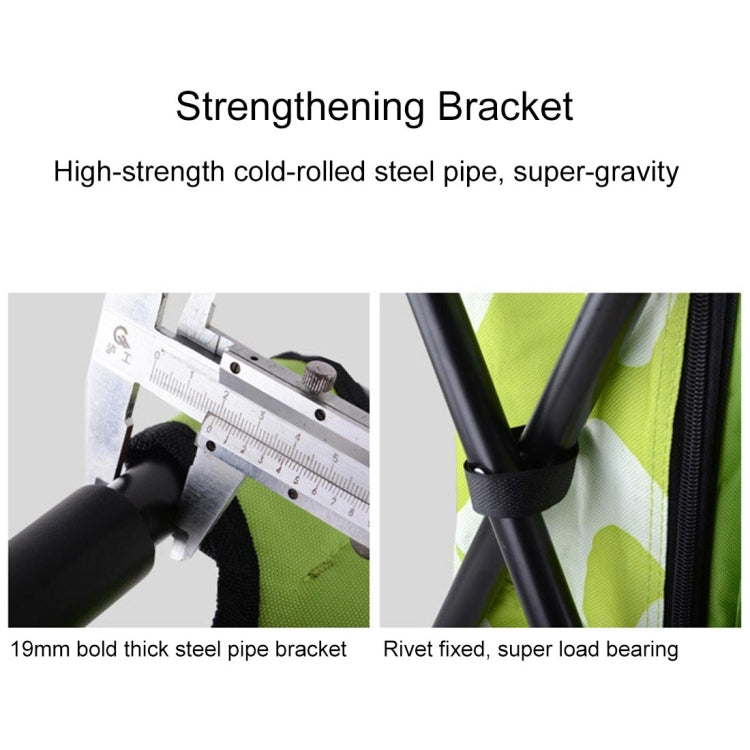 Skorter | Outdoor Portable Folding Camping Chair Light Fishing Beach Chair Stainless Steel Pipe Folding Chair with Ice Bag(Green)