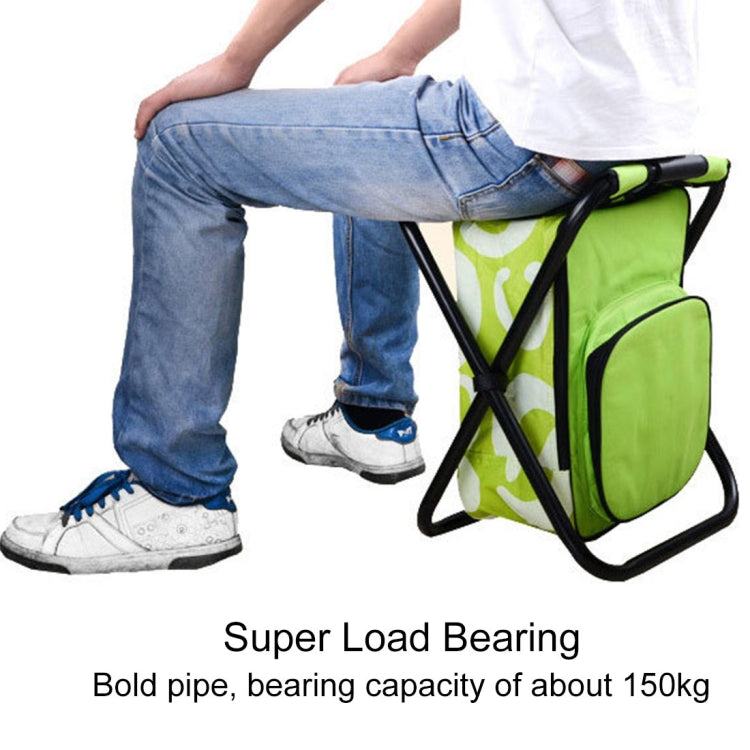Skorter | Outdoor Portable Folding Camping Chair Light Fishing Beach Chair Stainless Steel Pipe Folding Chair with Ice Bag(Green)