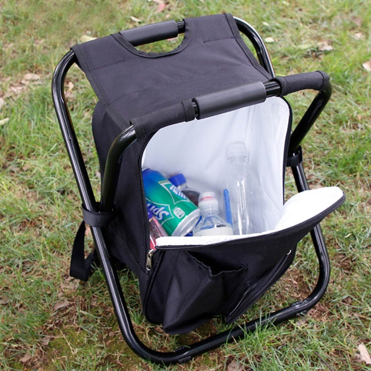 Skorter | Outdoor Portable Folding Camping Chair Light Fishing Beach Chair Stainless Steel Pipe Folding Chair with Ice Bag(Blue)