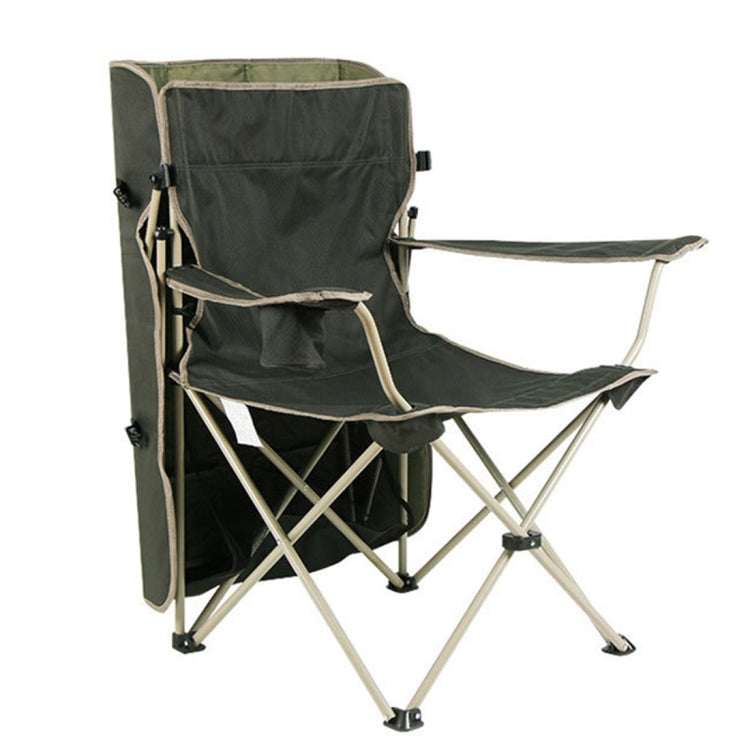 Skorter | Outdoor Sun Protection Folding Chair Multifunctional Portable Fishing Beach Lounge Chair  With Sunshade Aluminum Folding Chair(Dark Green)