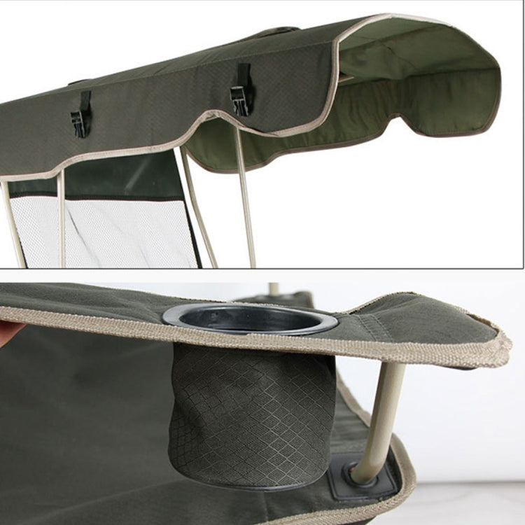 Skorter | Outdoor Sun Protection Folding Chair Multifunctional Portable Fishing Beach Lounge Chair  With Sunshade Aluminum Folding Chair(Dark Green)