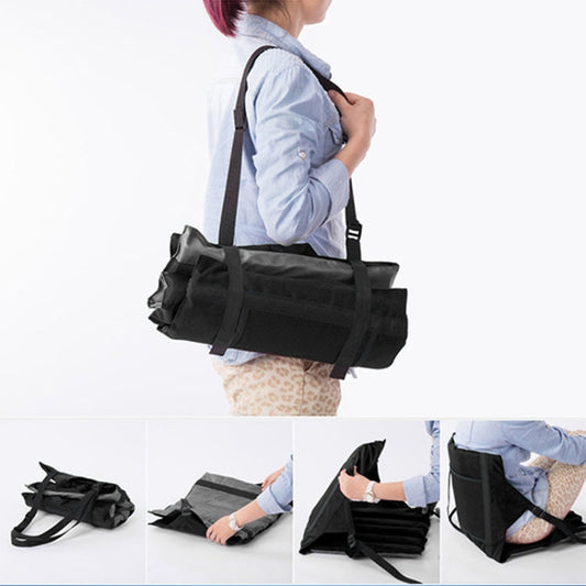 Skorter | Outdoor Folding Seat Cushion With Backrest, Size: 78*40*2cm(Black)