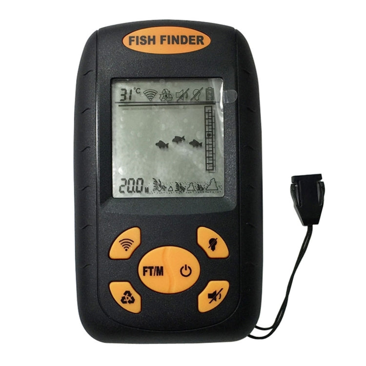 Skorter | Portable Ultrasonic Fish Finder, Water Depth & Temperature Fishfinder with Wired Sonar Sensor Transducer and LCD Display