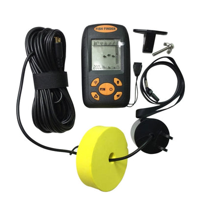 Skorter | Portable Ultrasonic Fish Finder, Water Depth & Temperature Fishfinder with Wired Sonar Sensor Transducer and LCD Display
