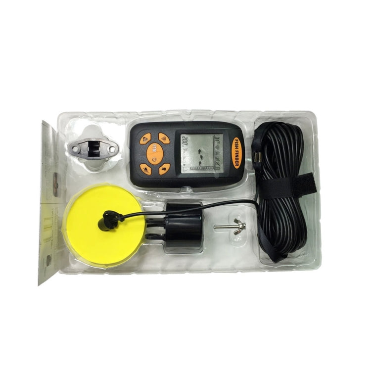 Skorter | Portable Ultrasonic Fish Finder, Water Depth & Temperature Fishfinder with Wired Sonar Sensor Transducer and LCD Display