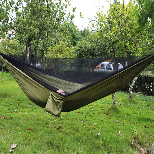 Skorter | Portable Outdoor Parachute Hammock with Mosquito Nets (Army Green)