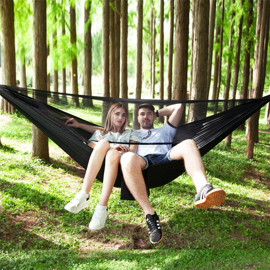 Skorter | Portable Outdoor Parachute Hammock with Mosquito Nets (Black)