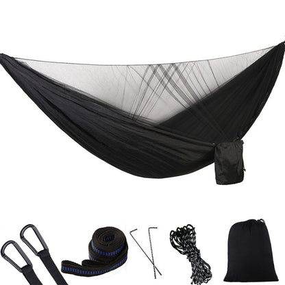 Skorter | Portable Outdoor Parachute Hammock with Mosquito Nets (Black)