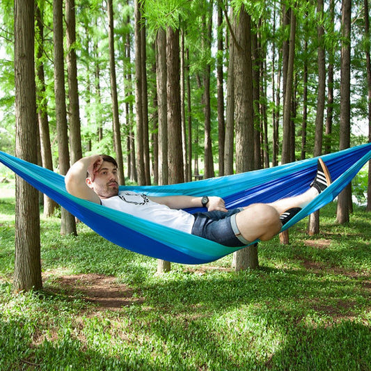 Skorter | Portable Outdoor Parachute Hammock with Mosquito Nets (Dark Blue + Baby Blue)