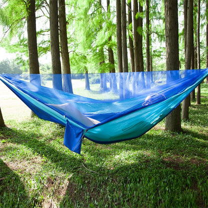 Skorter | Portable Outdoor Parachute Hammock with Mosquito Nets (Dark Blue + Baby Blue)