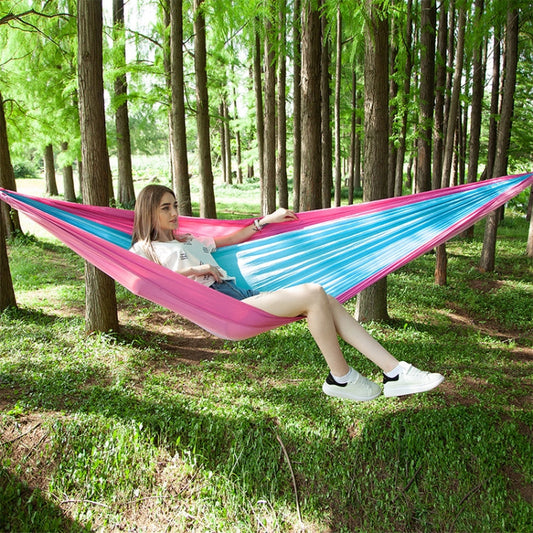 Skorter | Portable Outdoor Parachute Hammock with Mosquito Nets (Pink Blue)