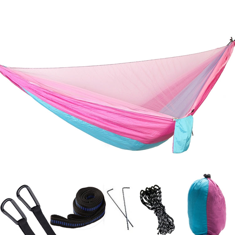 Skorter | Portable Outdoor Parachute Hammock with Mosquito Nets (Pink Blue)