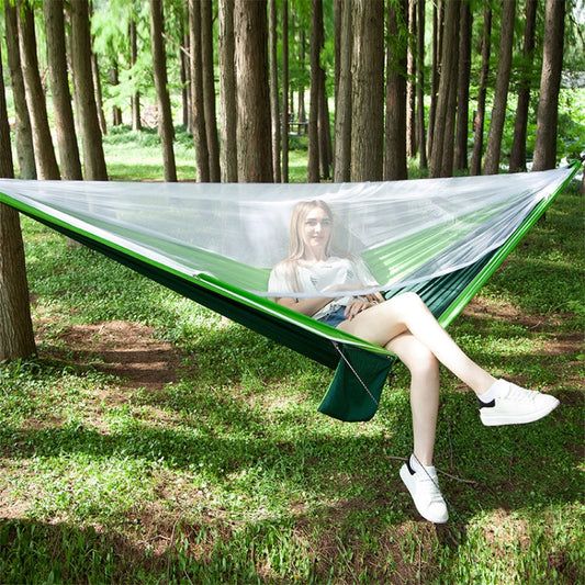 Skorter | Portable Outdoor Parachute Hammock with Mosquito Nets (Green)