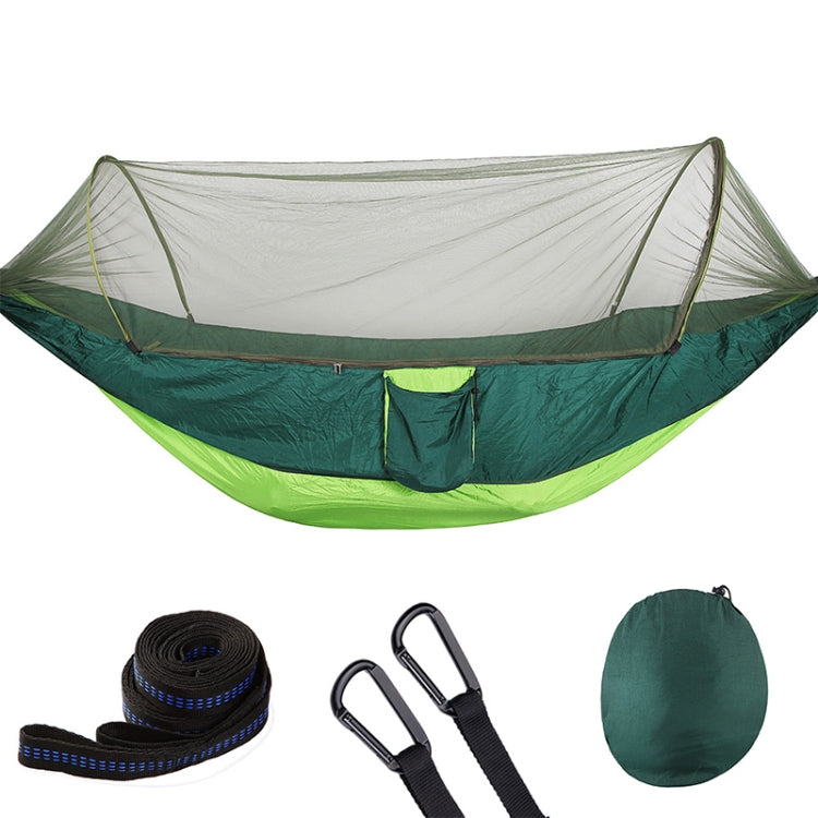Skorter | Portable Outdoor Camping Full-automatic Nylon Parachute Hammock with Mosquito Nets, Size : 290 x 140cm (Green)
