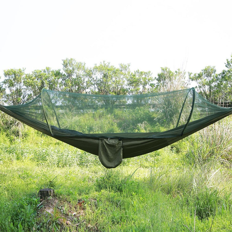 Skorter | Portable Outdoor Camping Full-automatic Nylon Parachute Hammock with Mosquito Nets, Size : 250 x 120cm (Army Green)