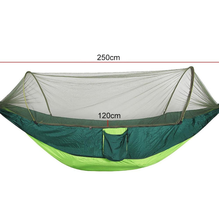 Skorter | Portable Outdoor Camping Full-automatic Nylon Parachute Hammock with Mosquito Nets, Size : 250 x 120cm (Army Green)